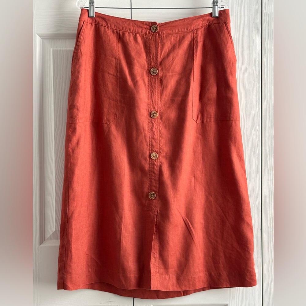 Women's Marc New York Button-Front Skirt in Rust